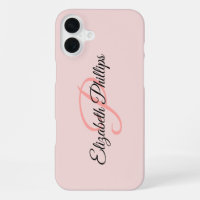 Girly Stylish Misty Rose  Monogram Letter