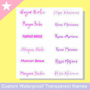 Girly & Stylish Name Stickers for Girls