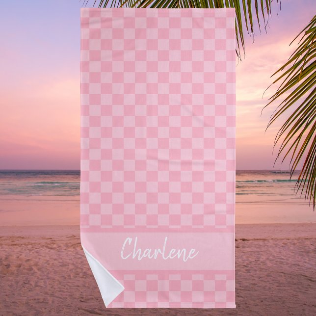 Girly Stylish Trendy Pink Beach Towel (Creator Uploaded)