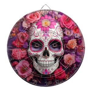 Girly Sugar Skull Dartboard