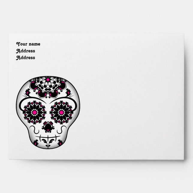 Girly sugar skull envelope (Front)