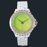 girly summer fresh green yellow lemon pattern watch<br><div class="desc">Cute and fresh design featuring lemon pattern and gradient yellow and green.</div>