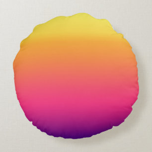 Girly Summer Tropical Gradient Abstract Sunset Round Cushion