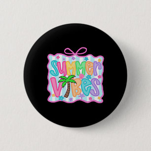 Girly Summer Vibes Coquette Bow Beach Vacation Fam 6 Cm Round Badge