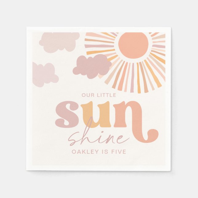 Girly Sun Party Napkins (Front)
