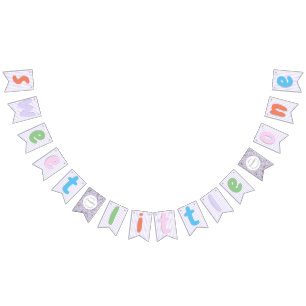 Girly Sweet Little One Candy Kids Birthday Bunting