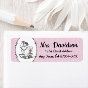 Girly Tea Party Bichon Frise Dog - Cute Return Address Label