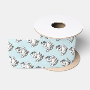 Girly Tea Party Bichon Frise Dog - Cute Satin Ribbon