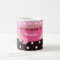 Girly Teacup Pink and Brown Polka Dot Bow and Name