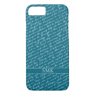 Girly Teal Jane Austen Pride Prejudice Netherfield iPhone 8/7 Case