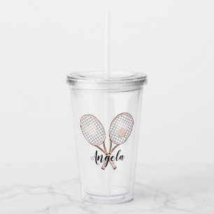 Girly Tennis Lover Personalised Acrylic Tumbler