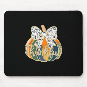 Girly Thankful Pumpkin Season Thanksgiving Autumn Mouse Pad