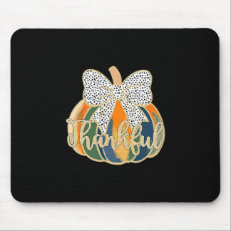 Girly Thankful Pumpkin Season Thanksgiving Autumn Mouse Pad