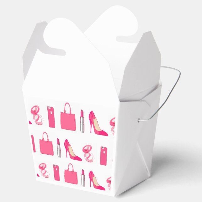 Girly things takeout container favour box (Opened)