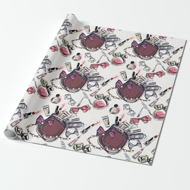 Girly Things Wrapping Paper (Unrolled)