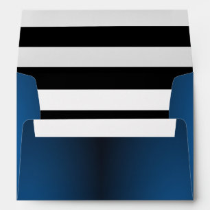 Girly Trend Blue Glitter and Black White Stripes Envelope