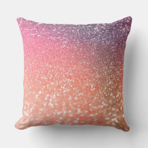 Girly Trend Rose Gold Blush Glitter Cushion