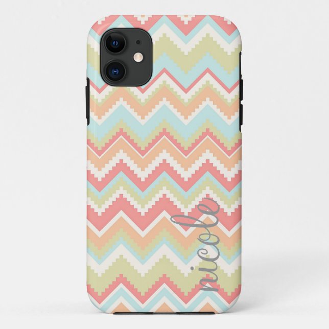 Girly Trendy Aztec Print Personalised Case-Mate iPhone Case (Back)