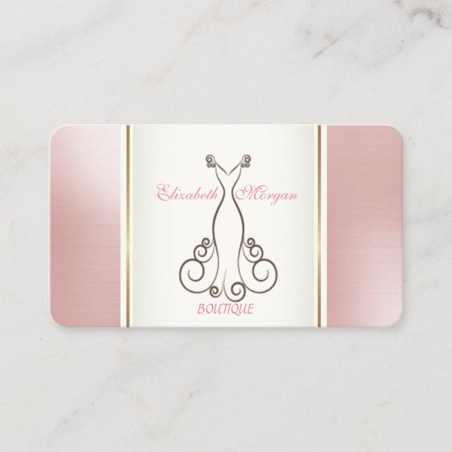 Girly Trendy Modern  Elegant ,Dress Business Card (Front)