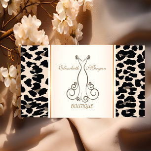 Girly Trendy Modern Elegant,Leopard Print ,Dress Business Card