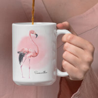 Girly Tropical Pink Flamingo with Any Name