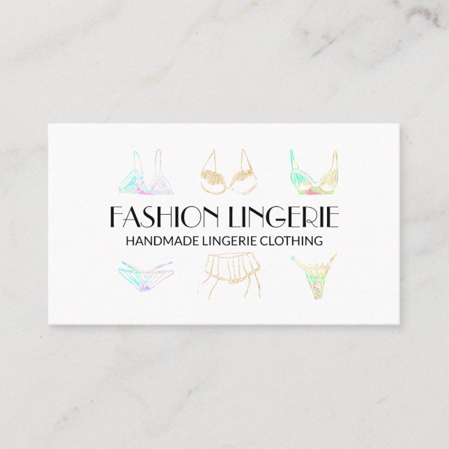 Girly Underwear Lingerie Clothing Shop Business Card (Front)