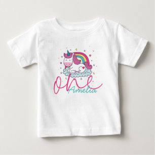 Girly Unicorn 1st Birthday Baby T-Shirt