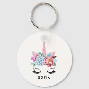 Girly Unicorn  Key Ring