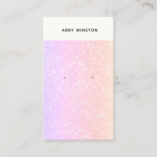 Girly Unicorn Rainbow Glitter Earring Holder Business Card