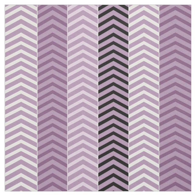 Girly Variegated Purple Chevron Stripes Pattern Fabric (Swatch)