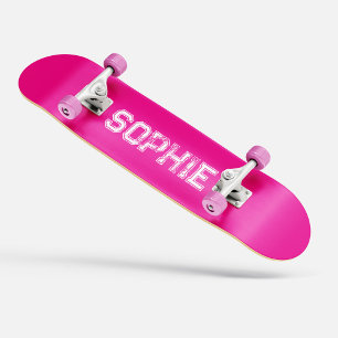 Girly Varsity Pink Skateboard Personalised Name