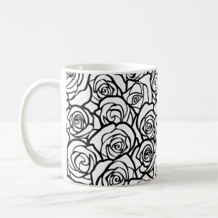 Girly Vintage black and white roses Coffee Mug