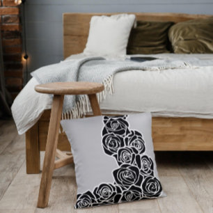 Girly Vintage black roses Cushion