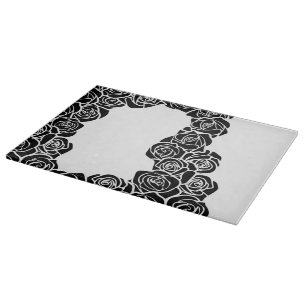 Girly Vintage black roses Cutting Board