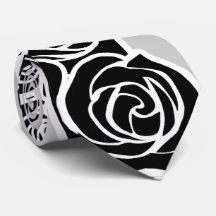 Girly Vintage black roses Tie