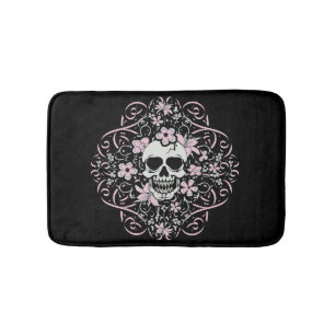 Girly Vintage Skull Bath Mat