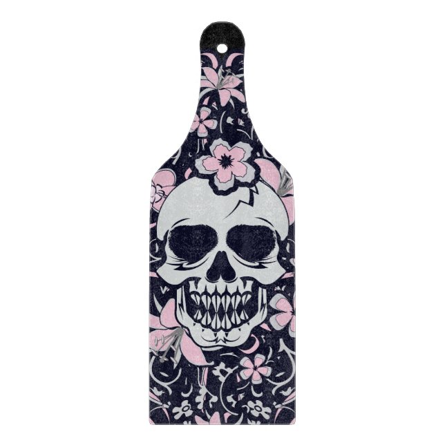 Girly Vintage Skull Cutting Board (Front)
