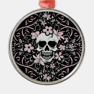 Girly Vintage Skull Metal Ornament