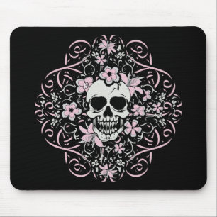 Girly Vintage Skull Mouse Pad
