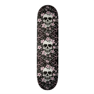 Girly Vintage Skull Skateboard