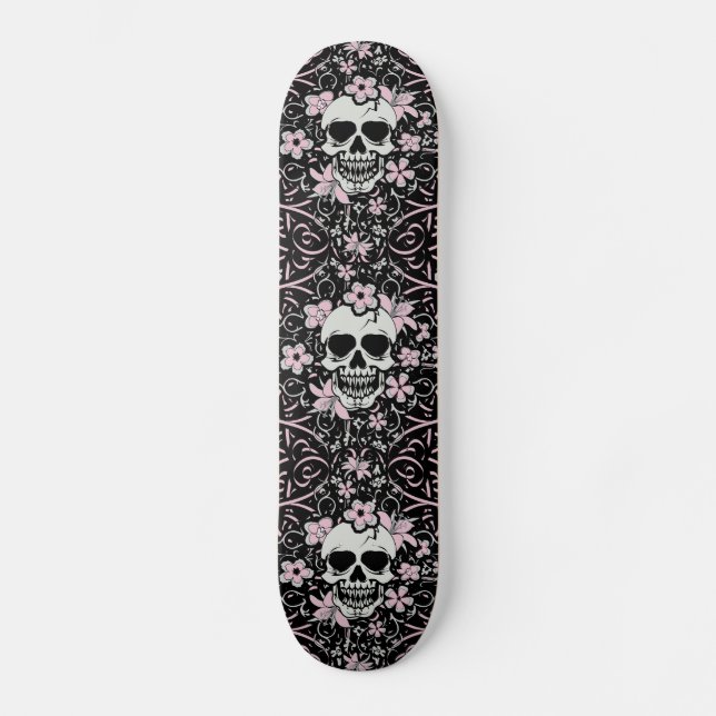 Girly Vintage Skull Skateboard (Front)