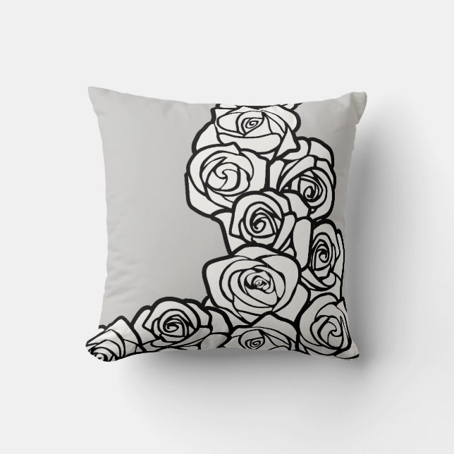 Girly Vintage white roses Cushion (Front)