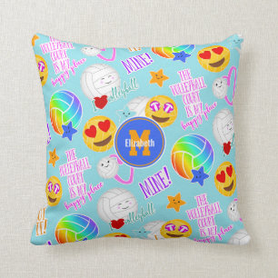 girly volleyball happy kawaii emoji stickers cushion