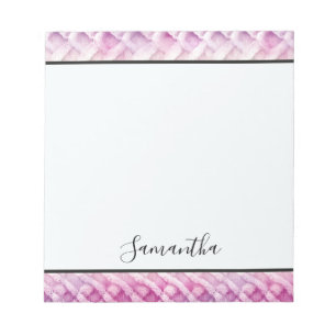 Girly Warm Pink White Abstract Notepad