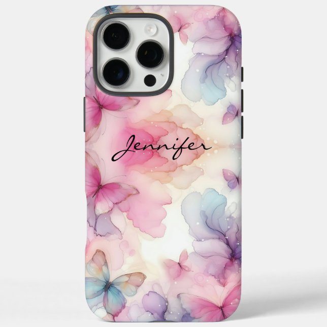 Girly Watercolor Butterfly iPhone Case-Mate iPhone Case (Back)
