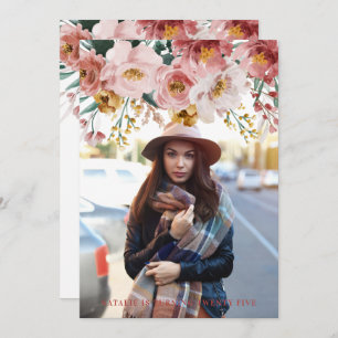 Girly watercolor floral editable age photo
