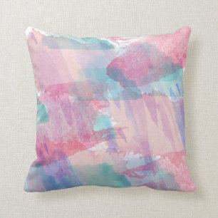 Girly Watercolor Splash Cushion