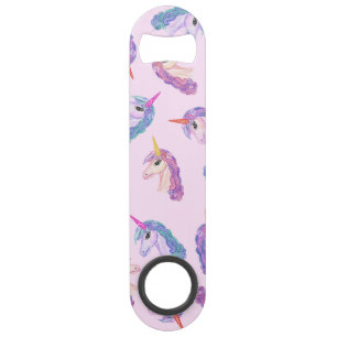 Girly Watercolor Unicorns Pattern in Pink Purple