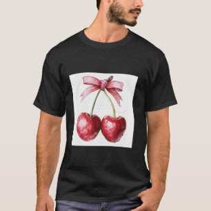 Girly Watercolour Bow Coquette Aesthetic Pink Bow T-Shirt