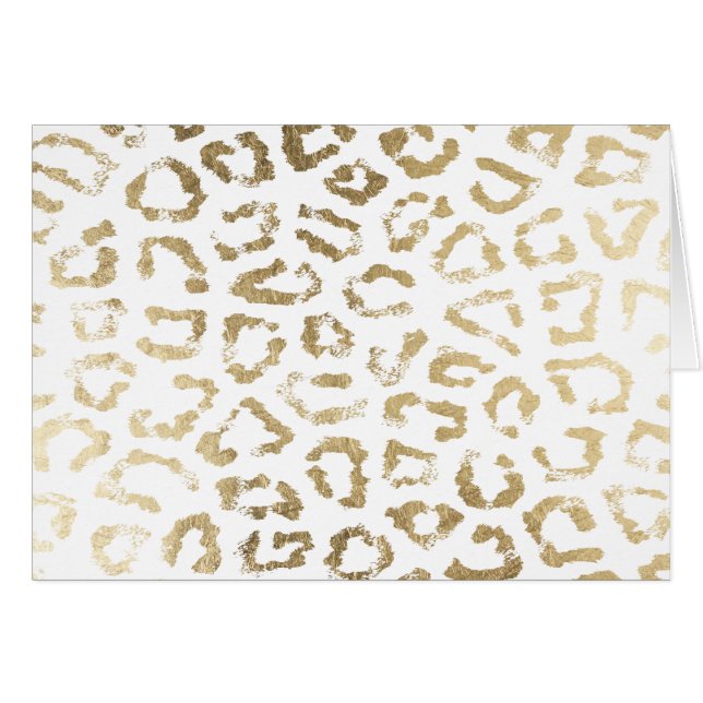 Girly white faux gold leopard animal print (Front Horizontal)
